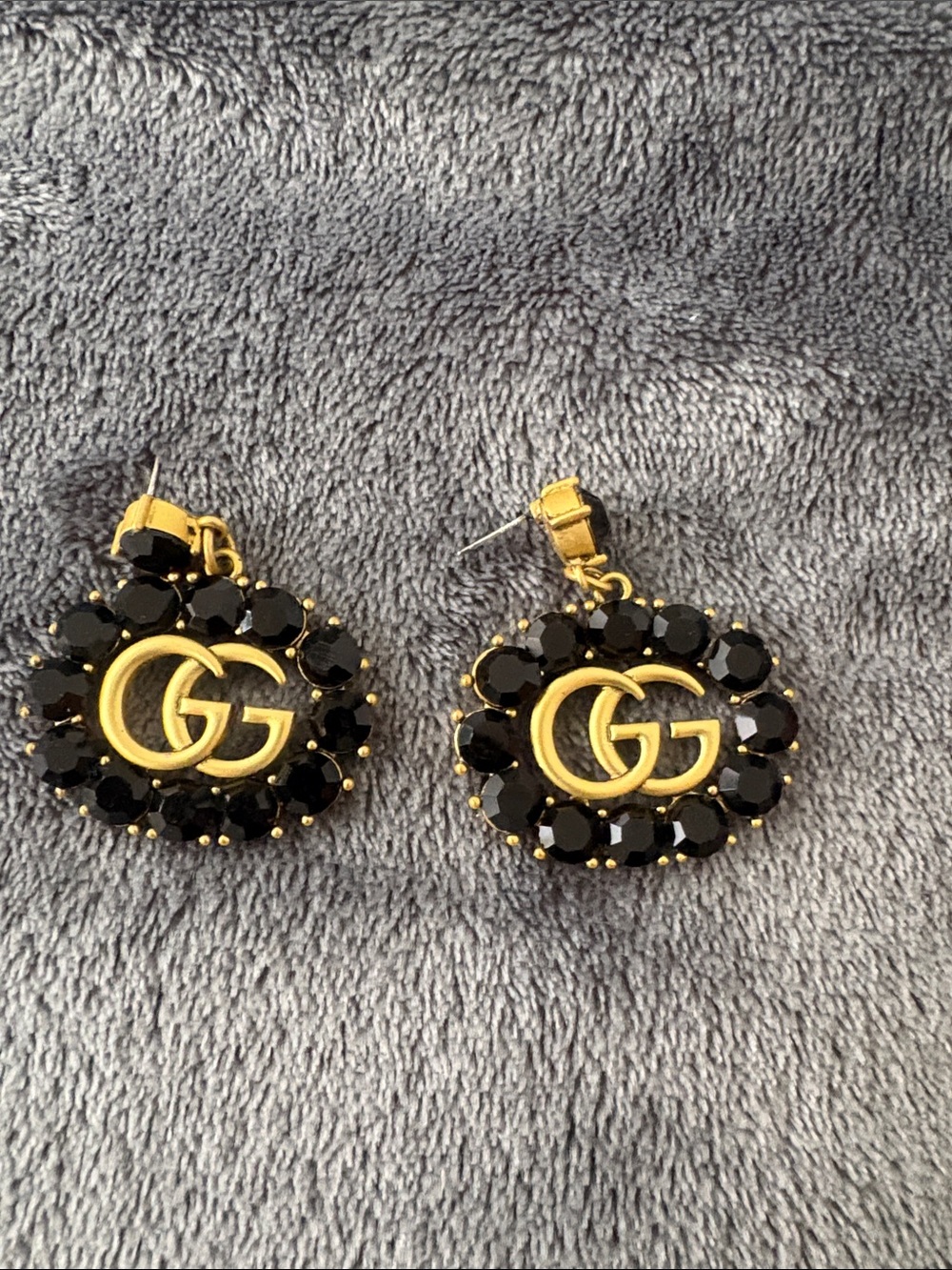 Black and gold earrings